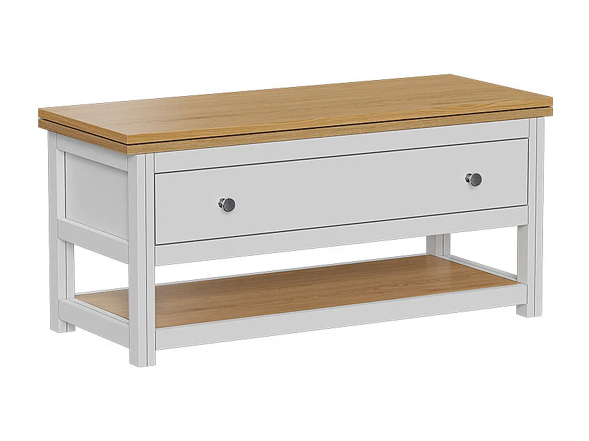 Couchtisch weiß/eiche 100x40x44.5 vikla