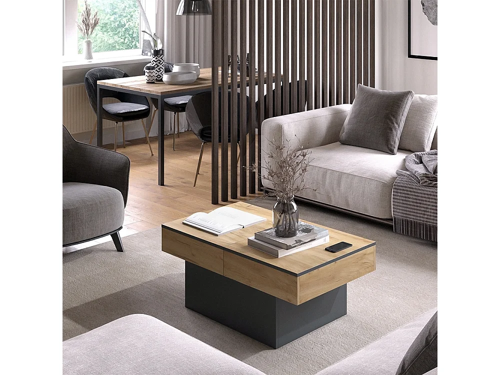 Couchtisch anthrazit/goldkraft eiche 95x58x40 boto