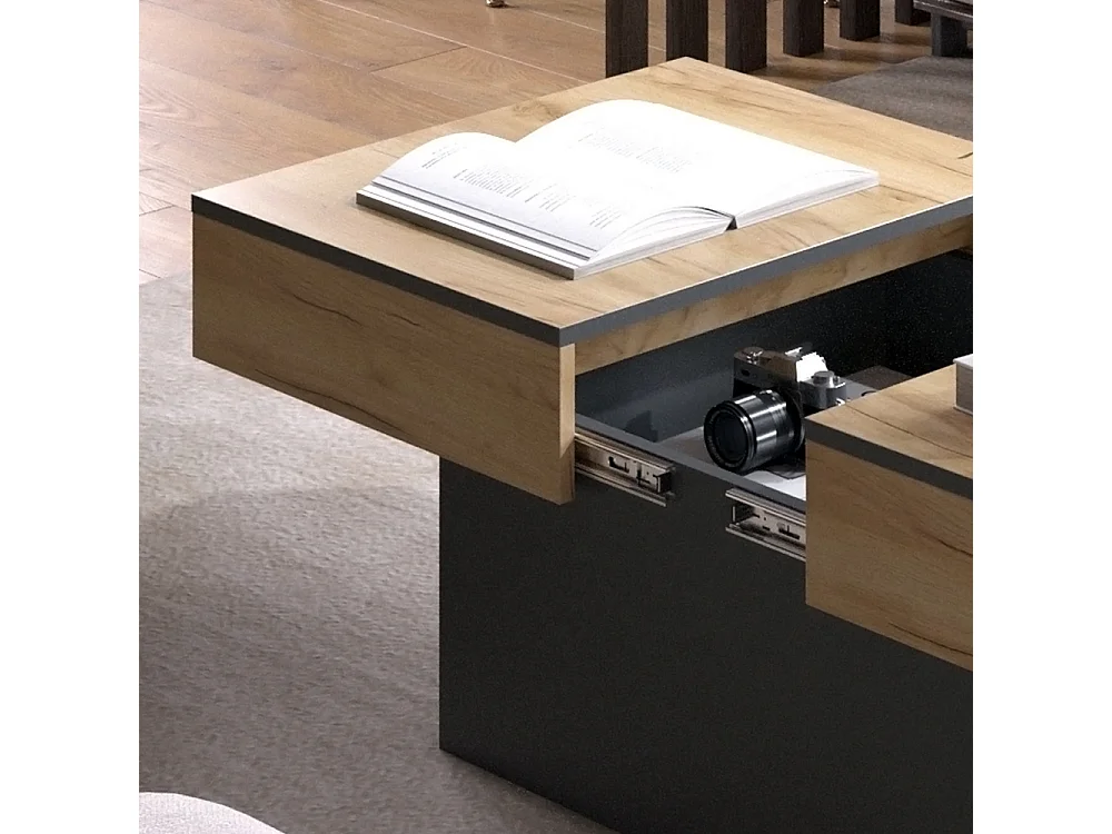 Couchtisch anthrazit/goldkraft eiche 95x58x40 boto