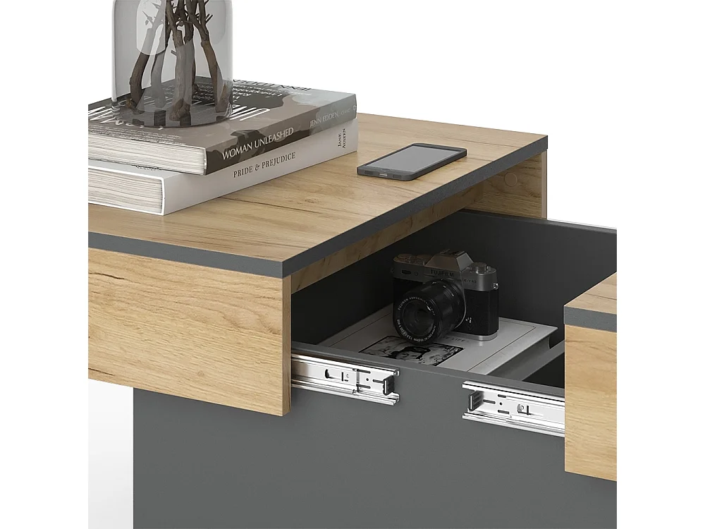 Couchtisch anthrazit/goldkraft eiche 95x58x40 boto