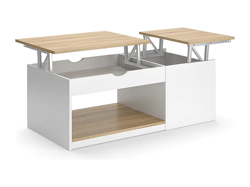 Couchtisch weiß/sonoma 55x110x54 avela