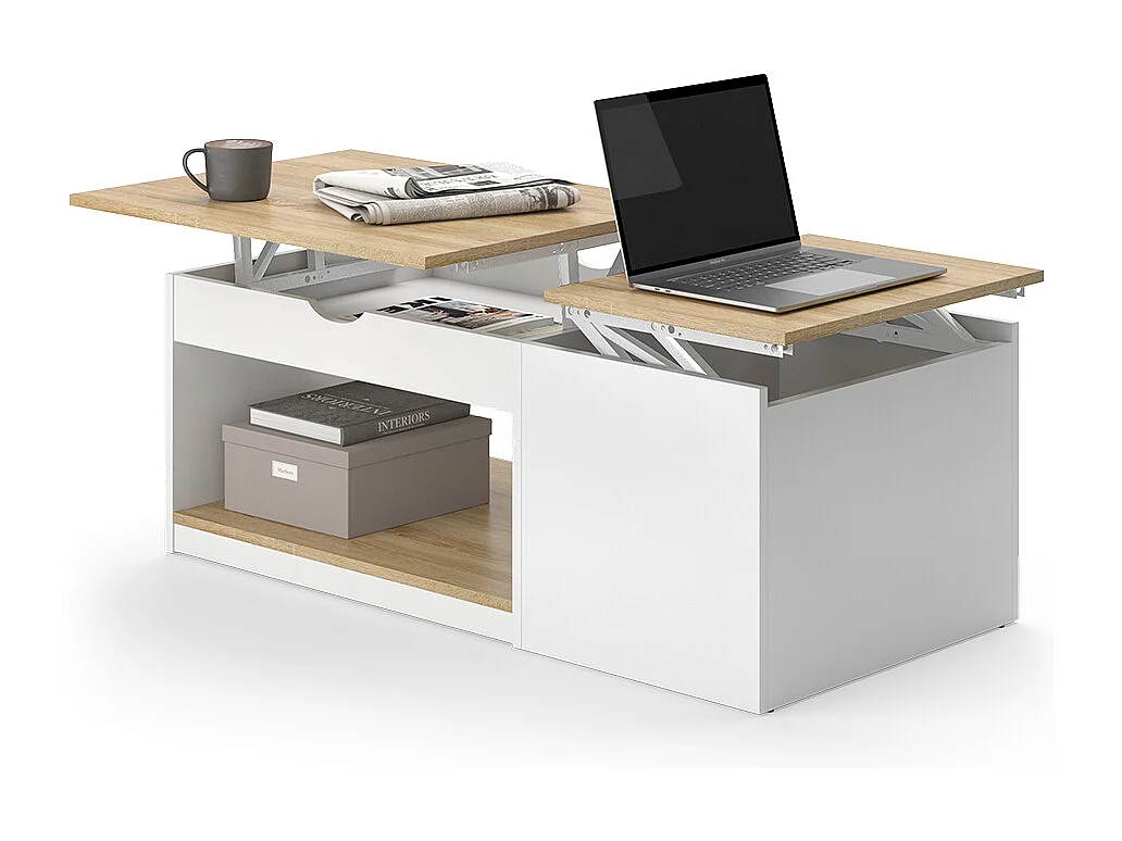 Couchtisch weiß/sonoma 55x110x54 avela