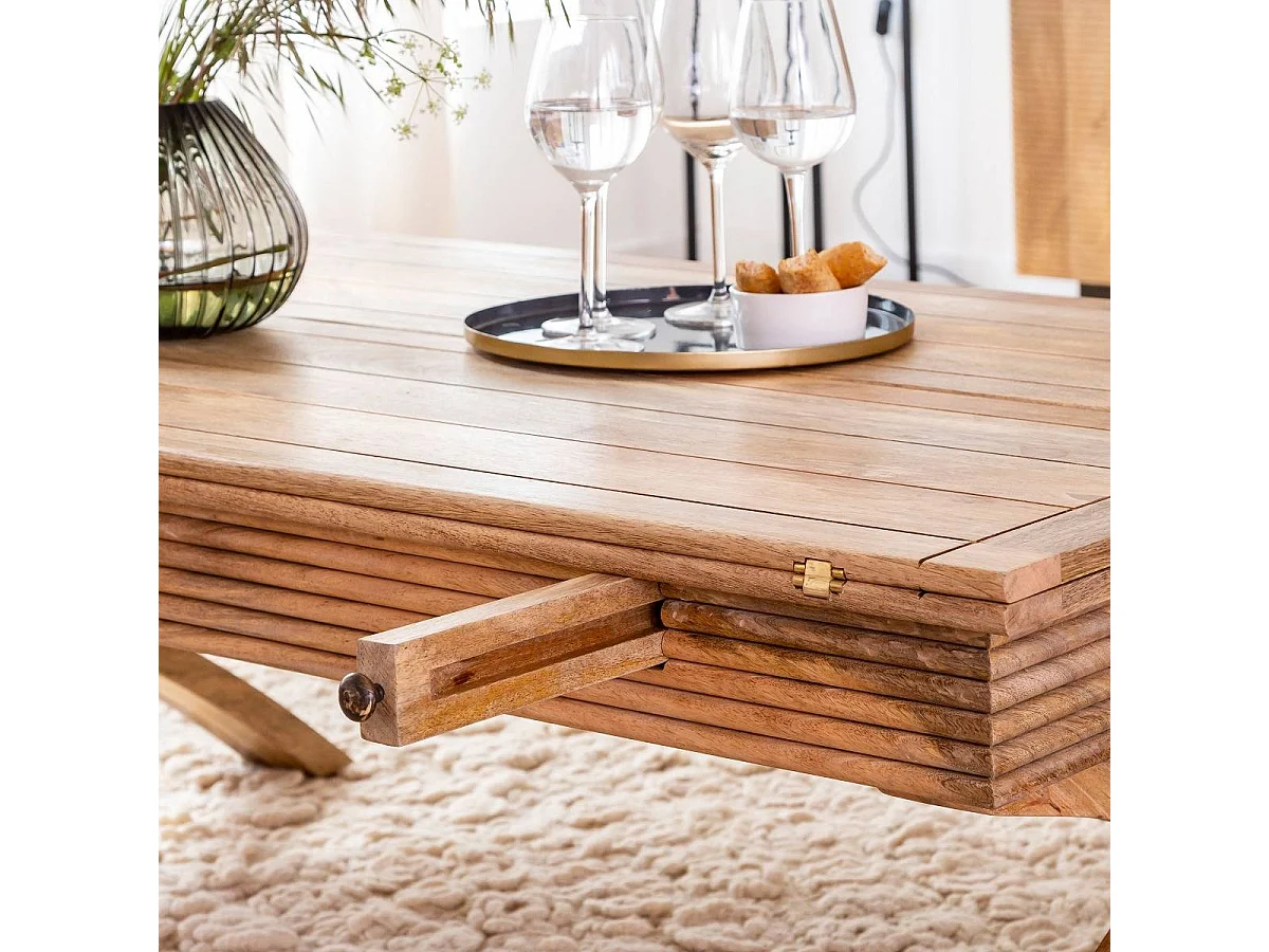 Table basse en bois de manguier à allonges Luce