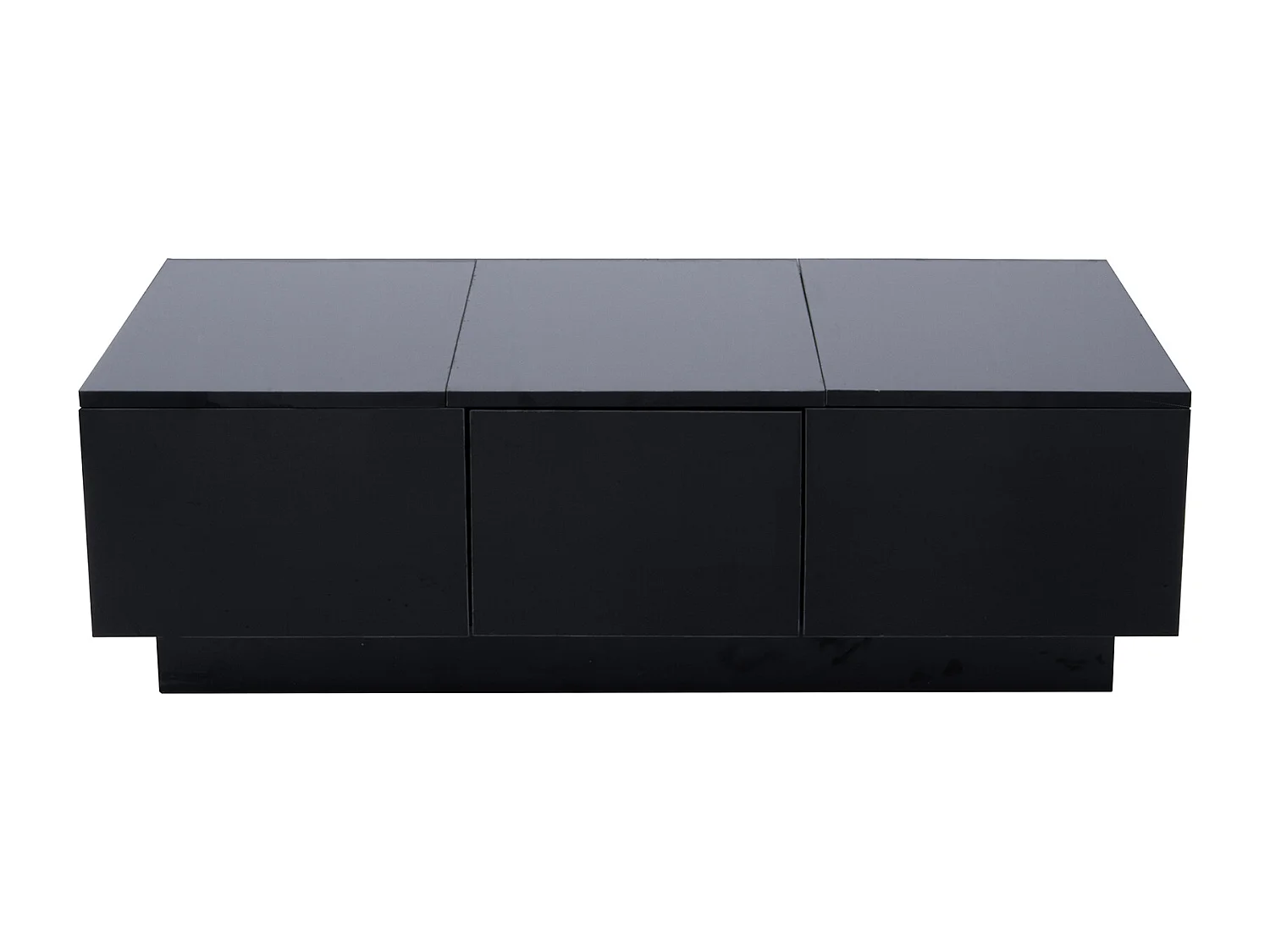 Table basse extensible noire brillante avec tiroir - Bois PB