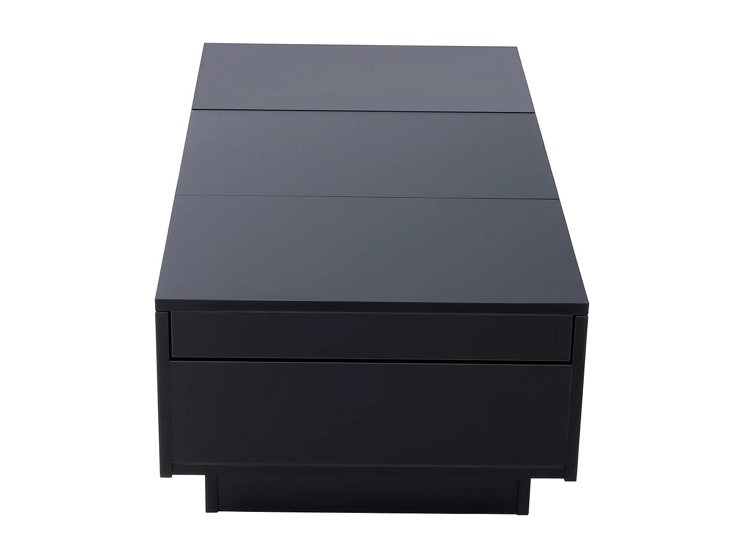 Table basse extensible noire brillante avec tiroir - Bois PB