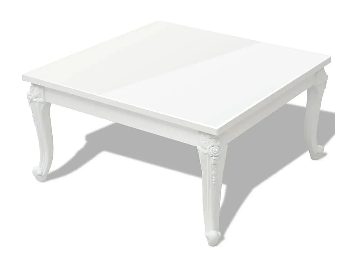 Table basse - 80 x 80 x 42 cm Laquée Blanc JOQ33607