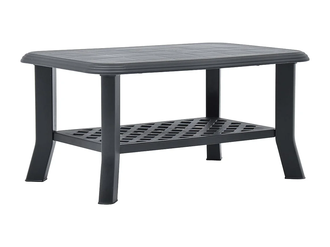 Mesa de centro de plástico gris antracita 90x60x46 cm ES13730