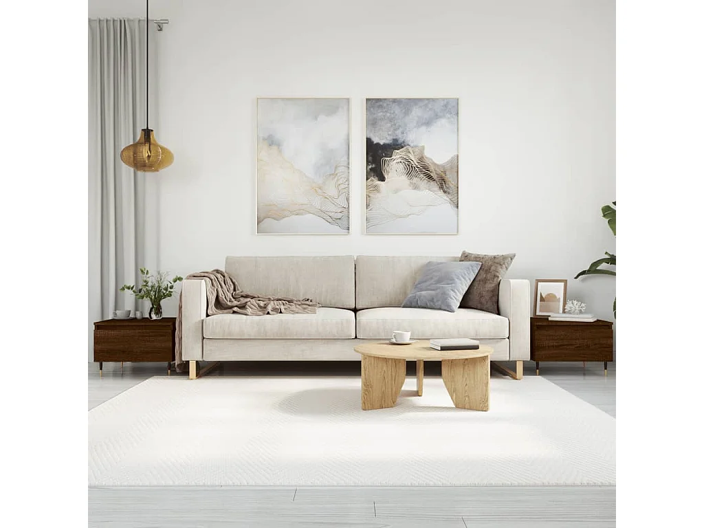 Tavolini Salotto 2PZ | Tavolini da caffè | Tavoli bassi Rovere Marrone 50x46x35 Legno Multistrato