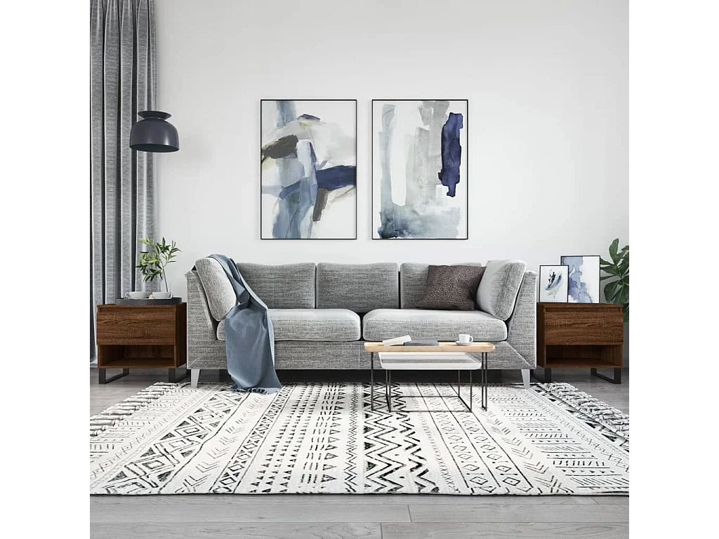 Tavolini Salotto 2PZ | Tavolini da caffè | Tavoli bassi Rovere Marrone 50x46x50 Legno Multistrato