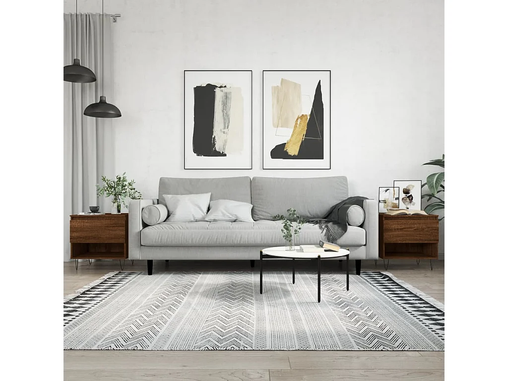 Mesas centro 2 pcs 50x46x50 cm deriv. madeira carvalho castanho PT949105