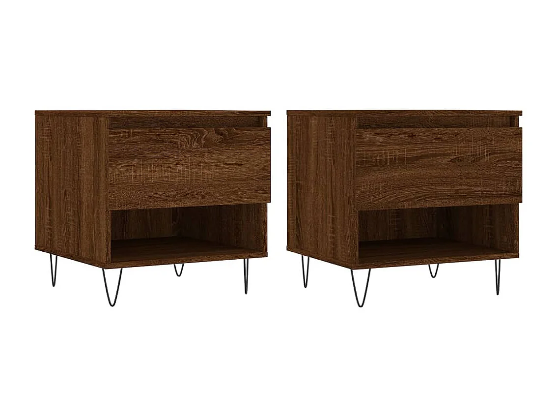 Mesas centro 2 pcs 50x46x50 cm deriv. madeira carvalho castanho PT949105