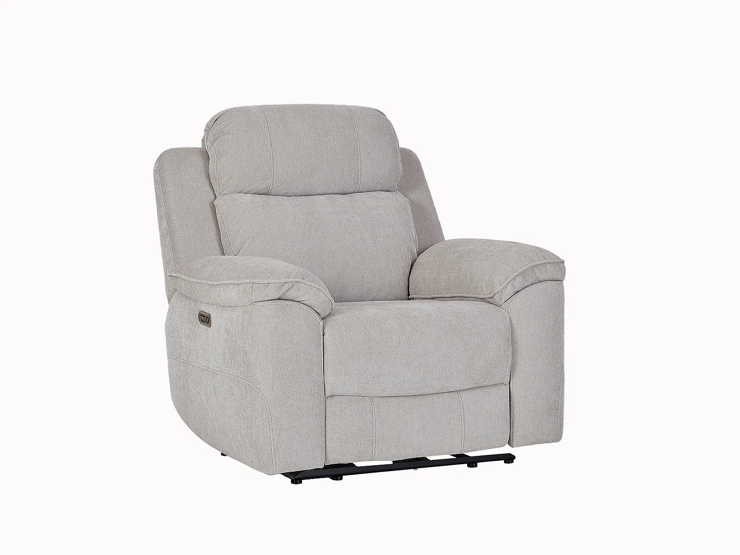 Fauteuil relax électrique en tissu chenille gris clair TIJUBI