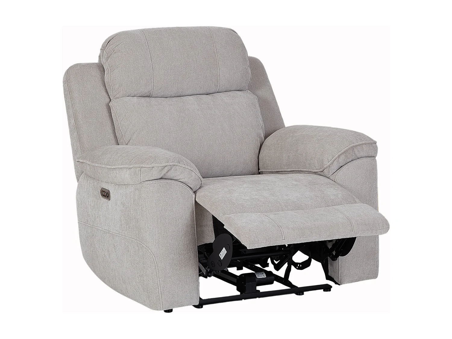 Fauteuil relax électrique en tissu chenille gris clair TIJUBI