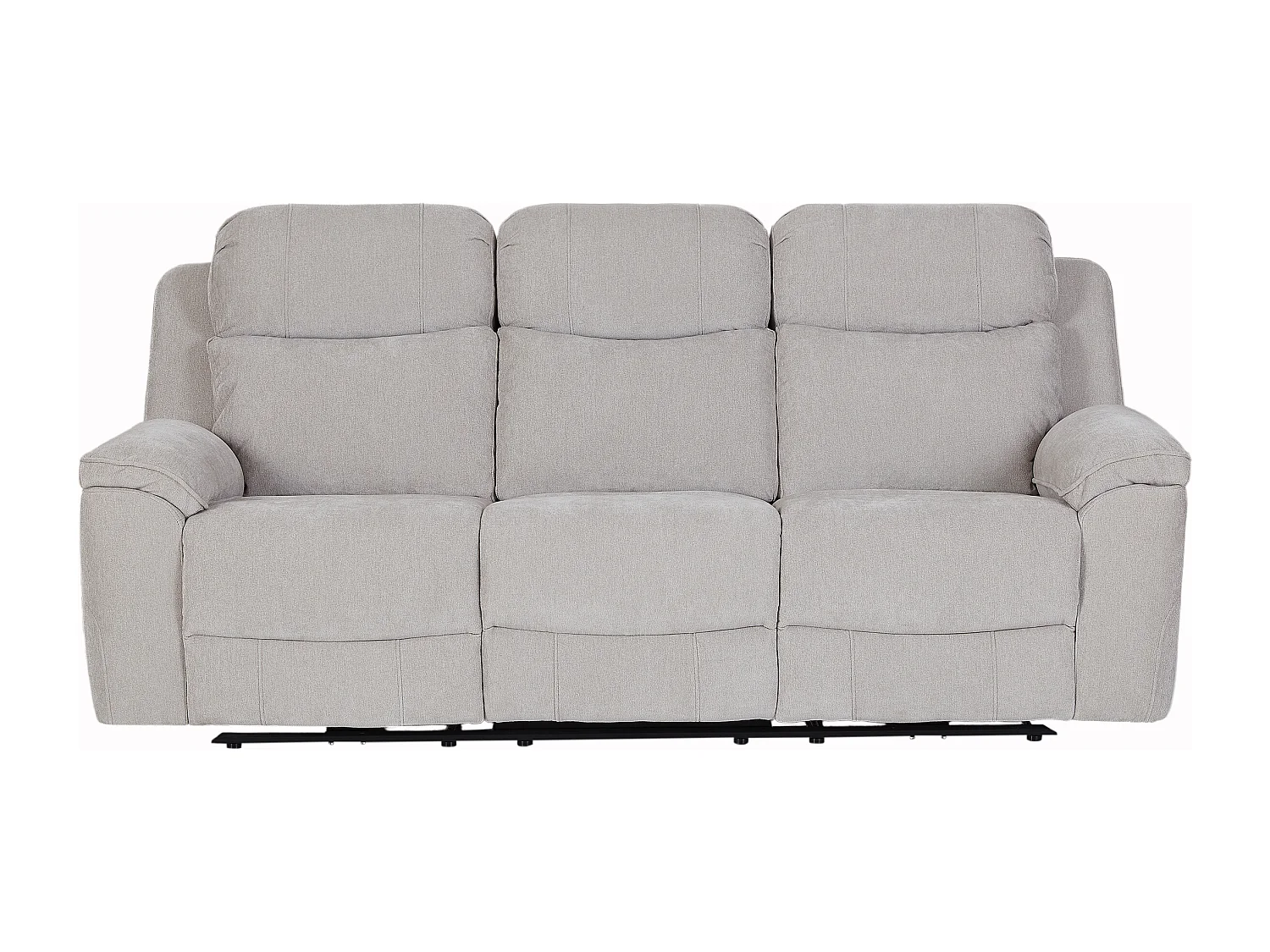 Canapé 3 places relax électrique en tissu chenille gris clair TIJUBI
