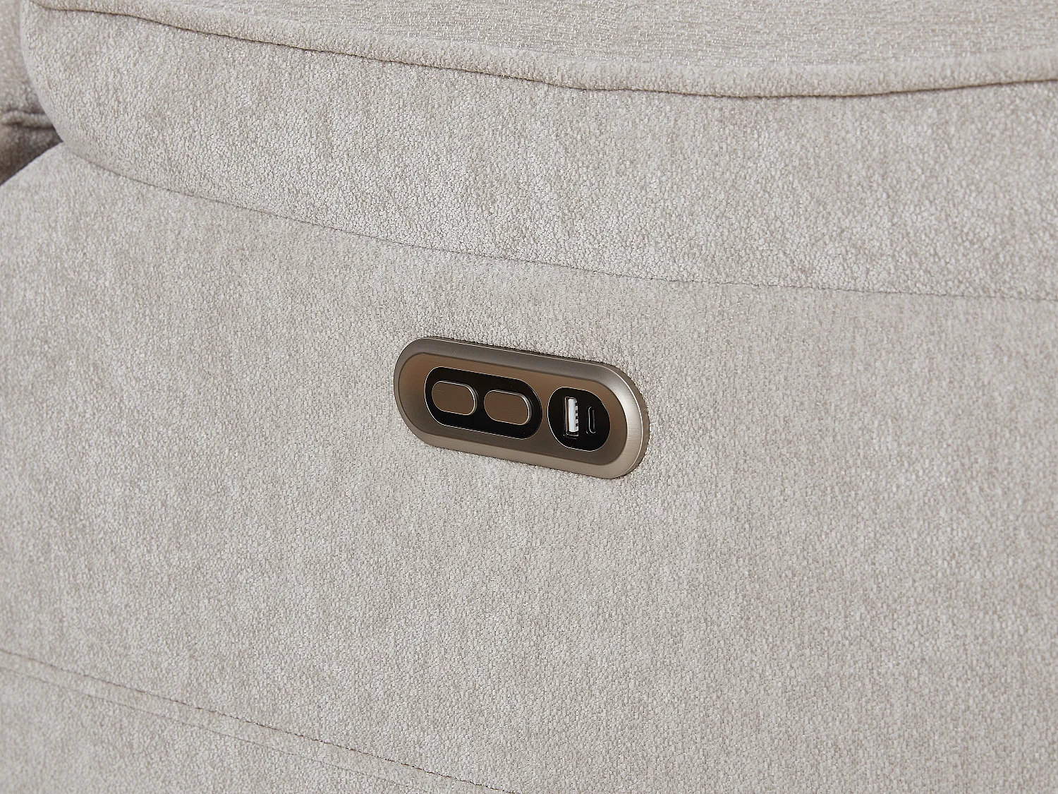 Canapé 3 places relax électrique en tissu chenille gris clair TIJUBI