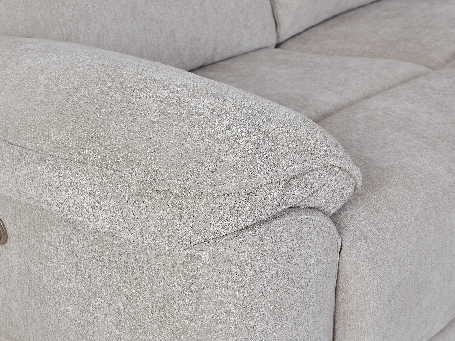 Canapé 3 places relax électrique en tissu chenille gris clair TIJUBI