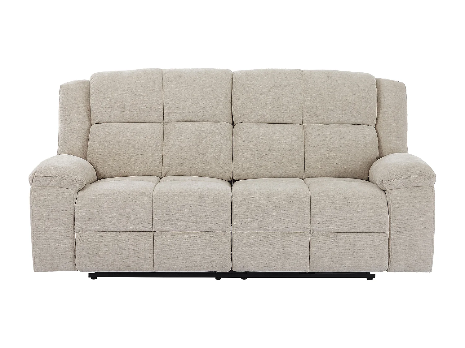 Canapé 3 places relax électrique en tissu beige LITUPO