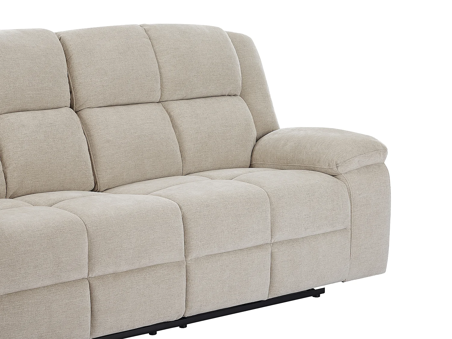 Canapé 3 places relax électrique en tissu beige LITUPO