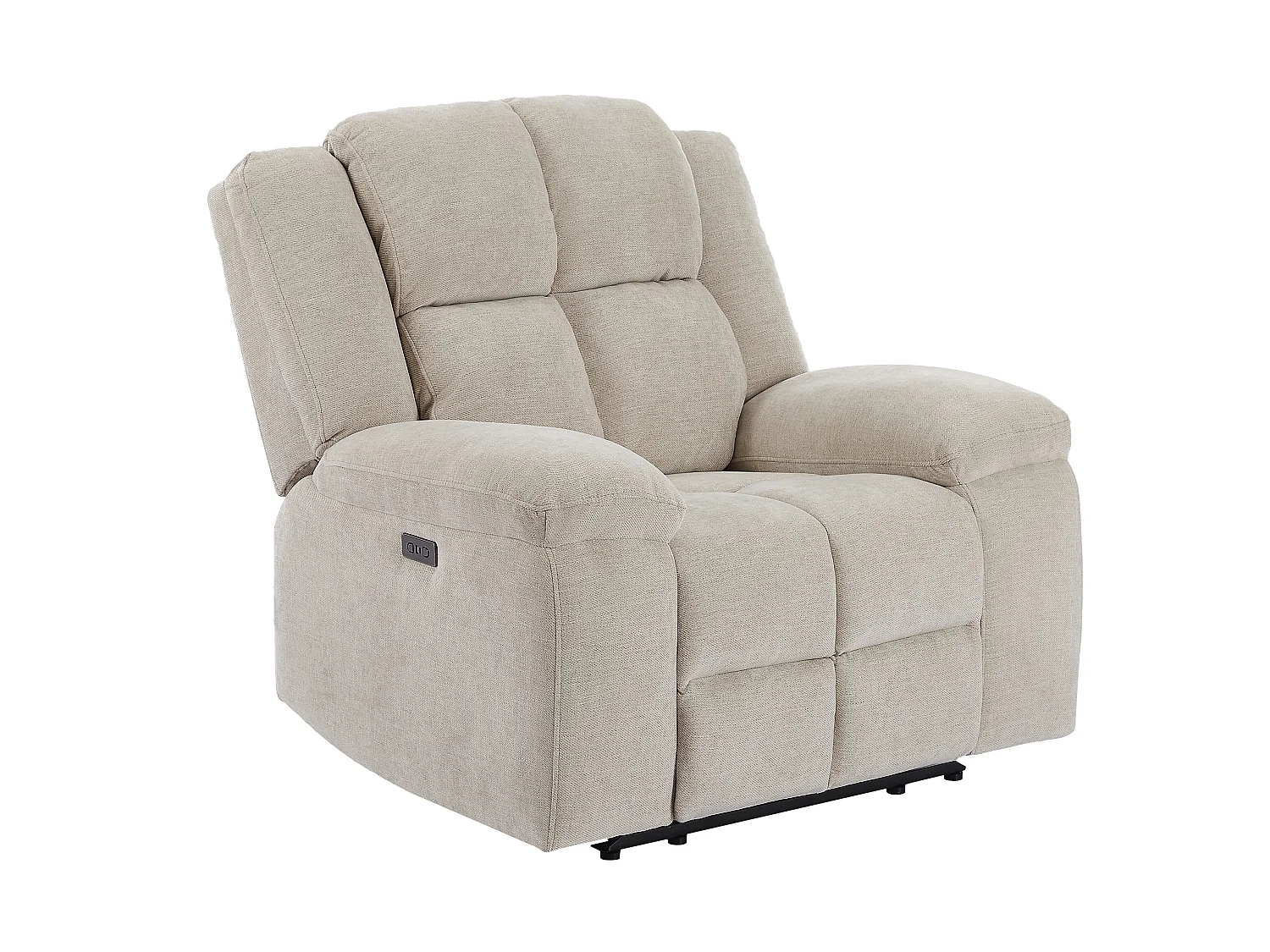 Fauteuil relax électrique en tissu beige LITUPO