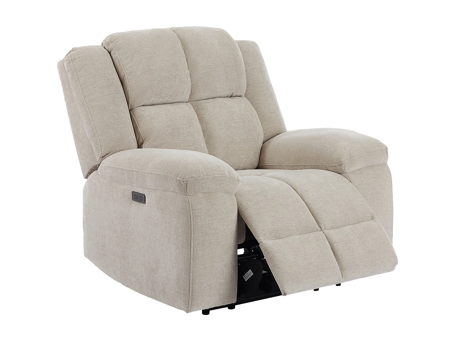 Fauteuil relax électrique en tissu beige LITUPO