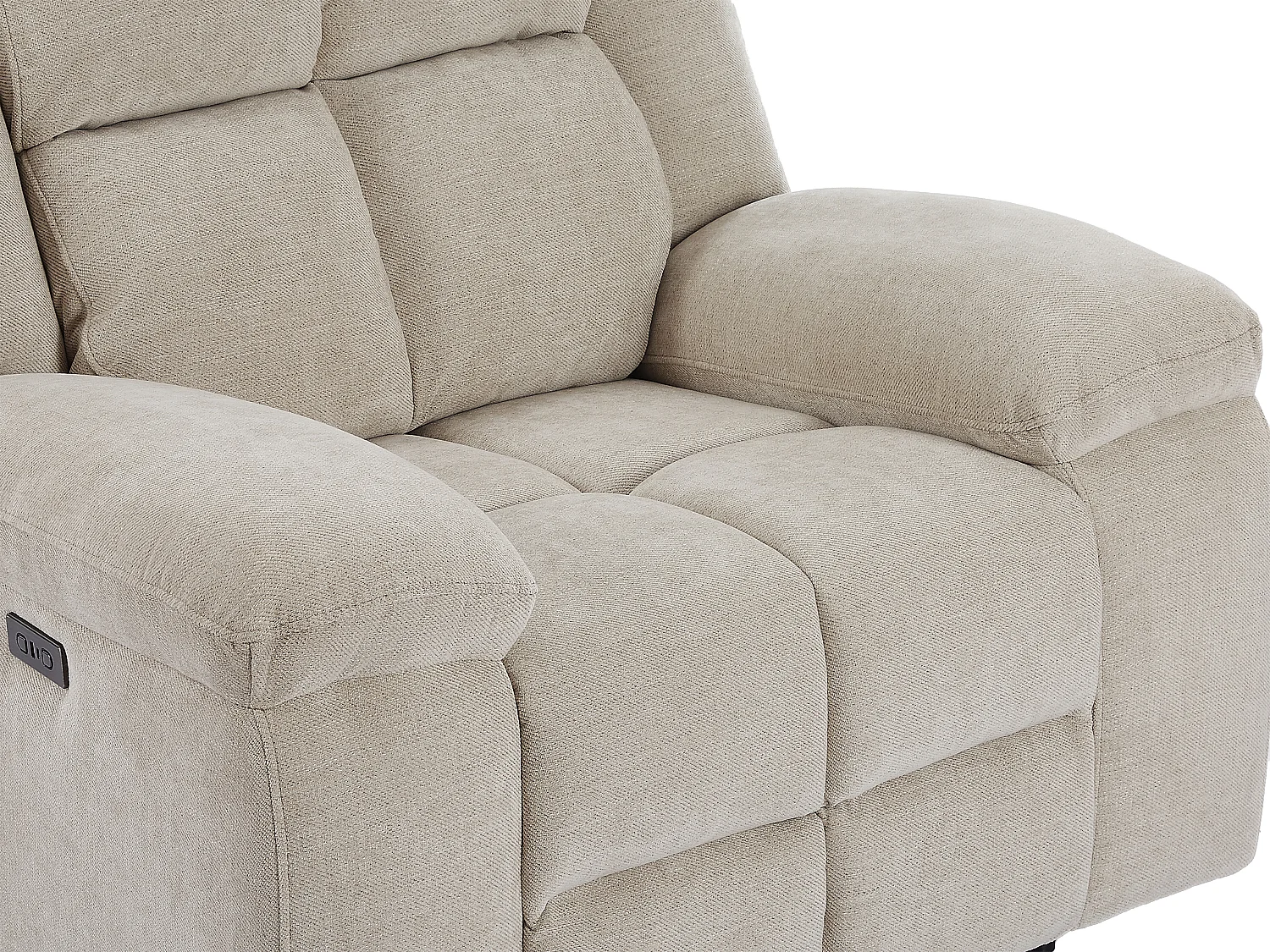 Fauteuil relax électrique en tissu beige LITUPO
