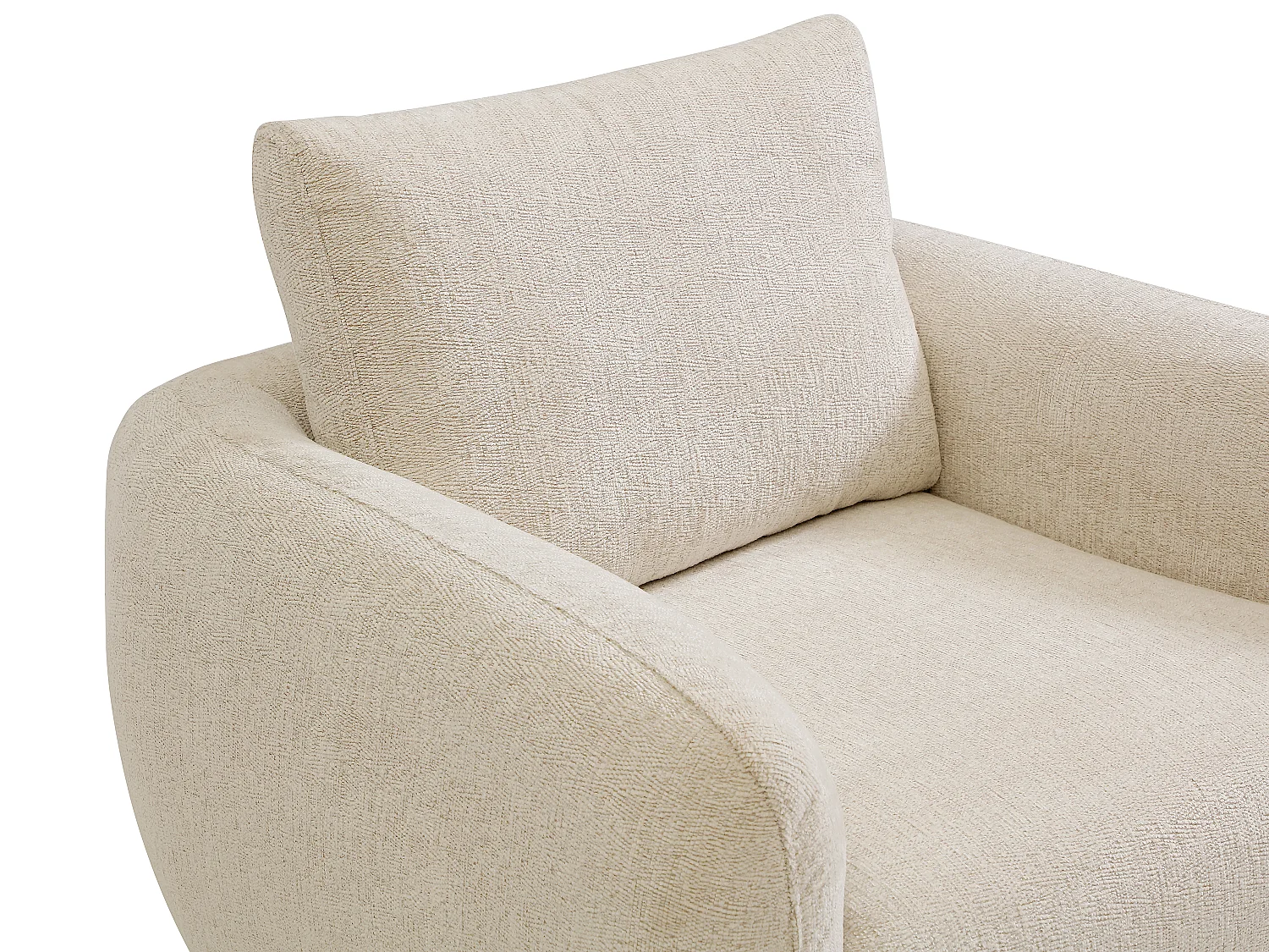 Fauteuil en tissu chiné crème VENUCA