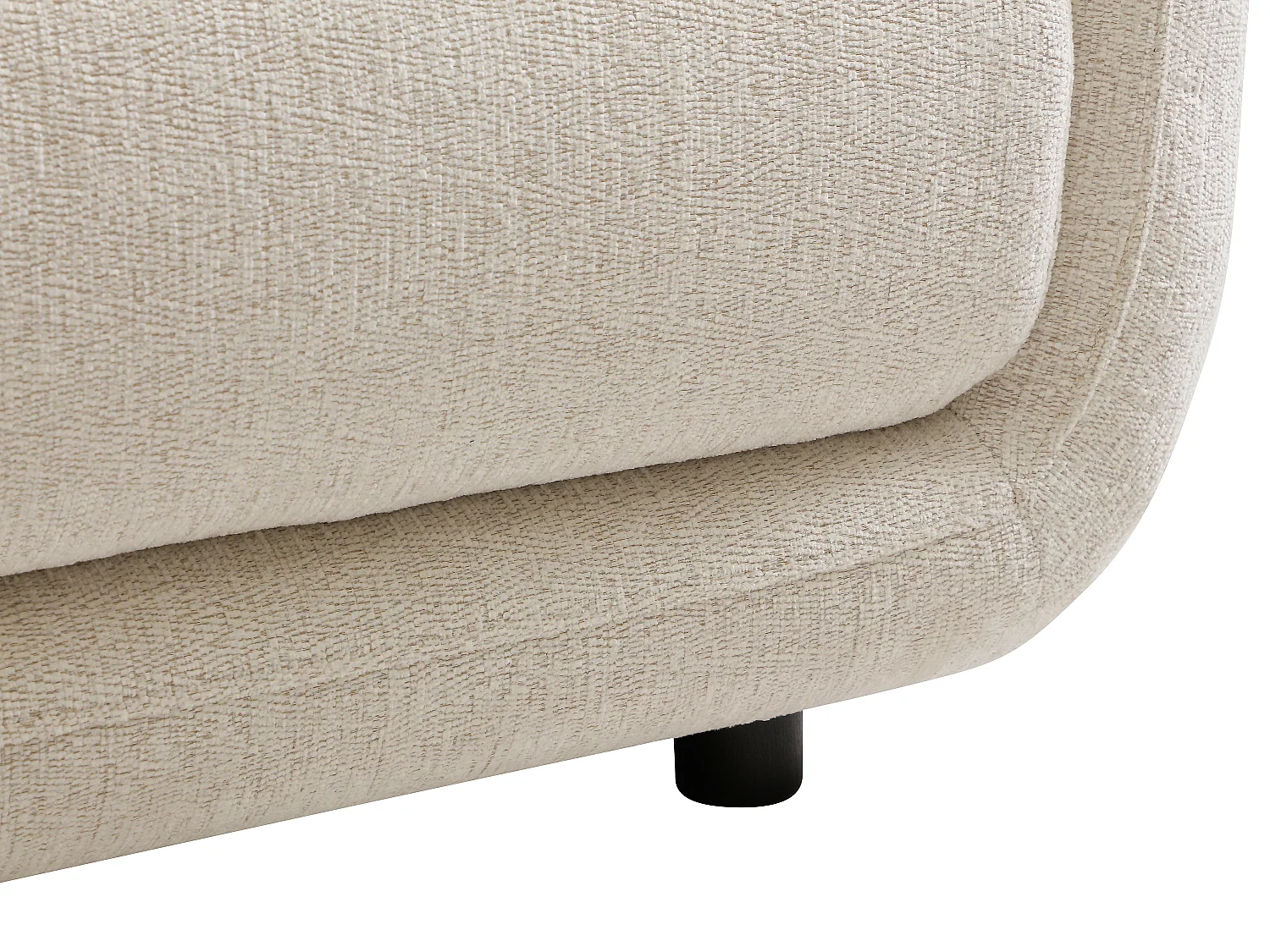 Fauteuil en tissu chiné crème VENUCA