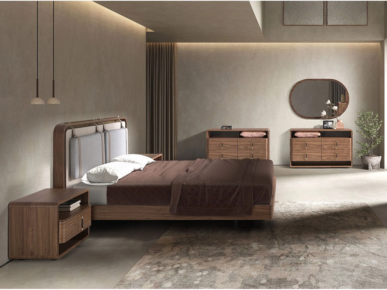 Letto in tessuto color beige e grigio 7224 ANGEL CERDA