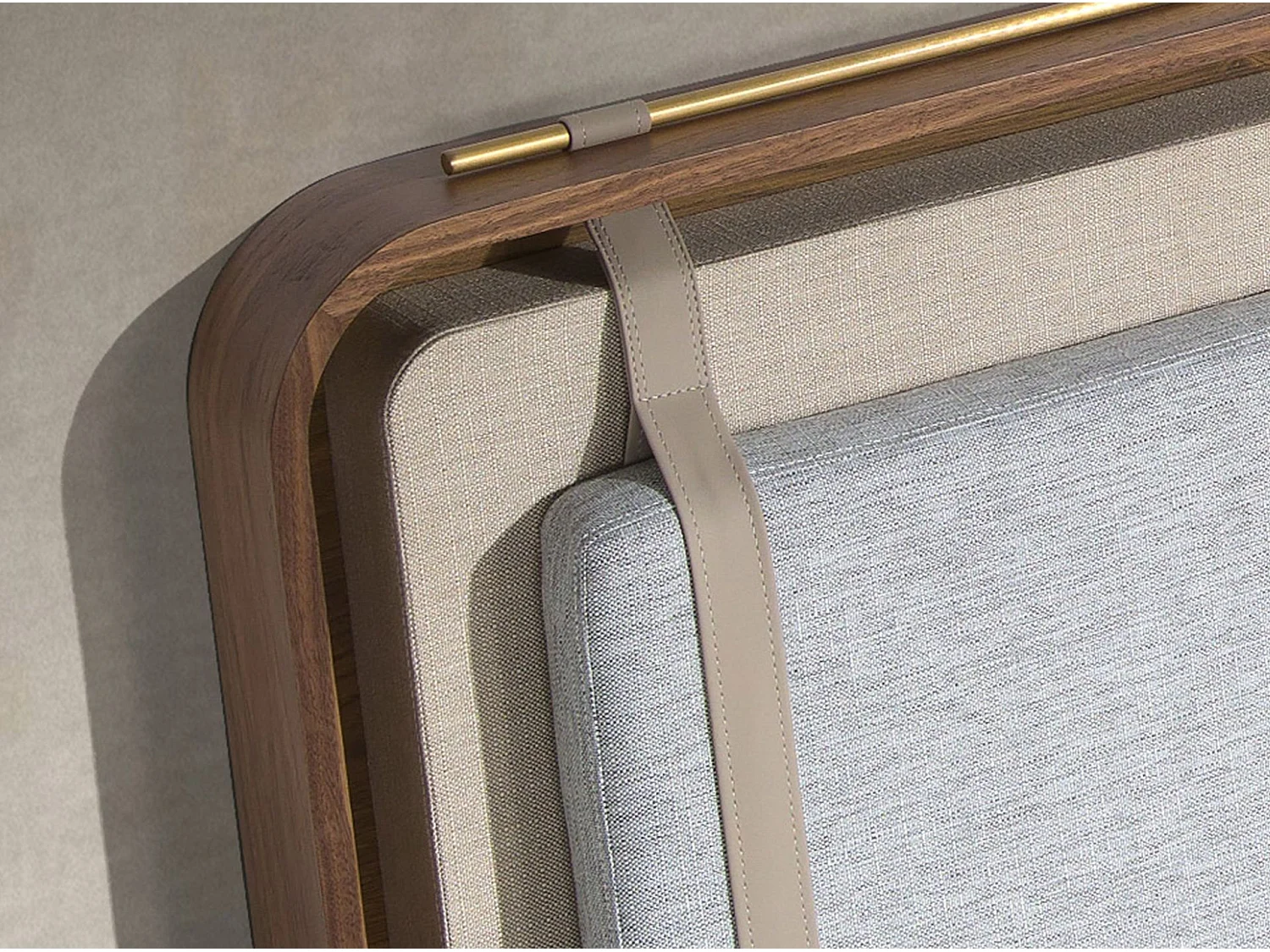 Letto in tessuto color beige e grigio 7224 ANGEL CERDA