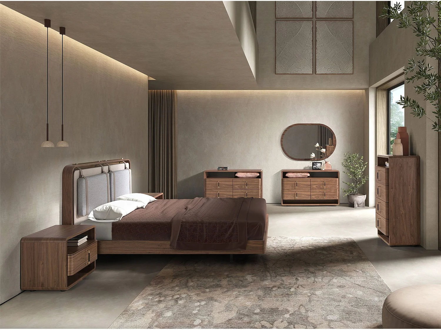 Letto in tessuto color beige e grigio 7224 ANGEL CERDA