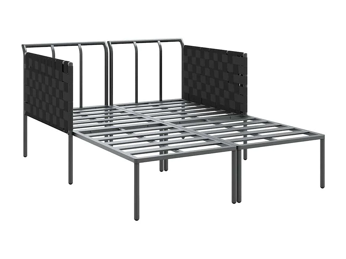 Sedia a sdraio con cuscino Antracite 115 x 153 x 69,5cm Acciaio