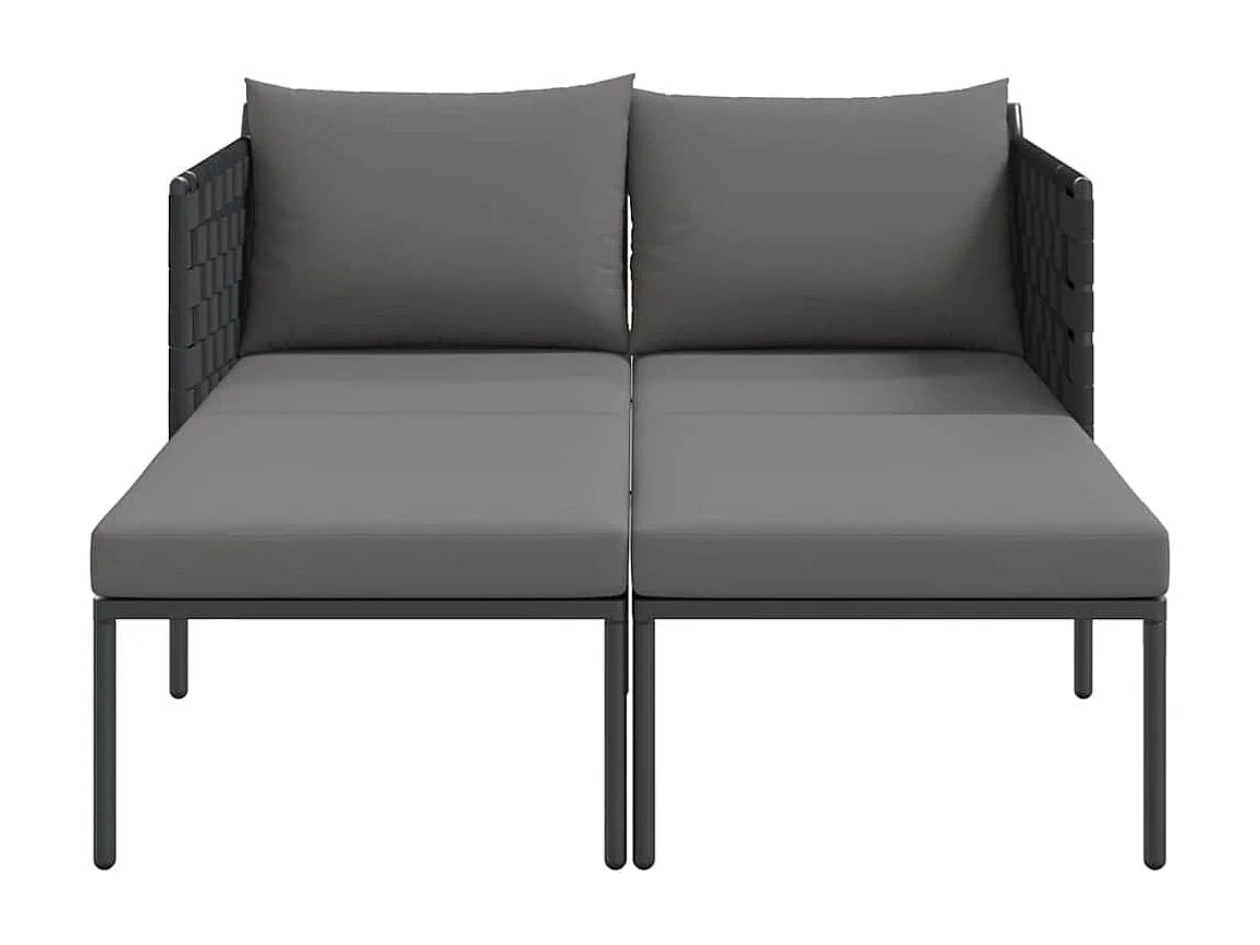 Sedia a sdraio con cuscino Antracite 115 x 153 x 69,5cm Acciaio