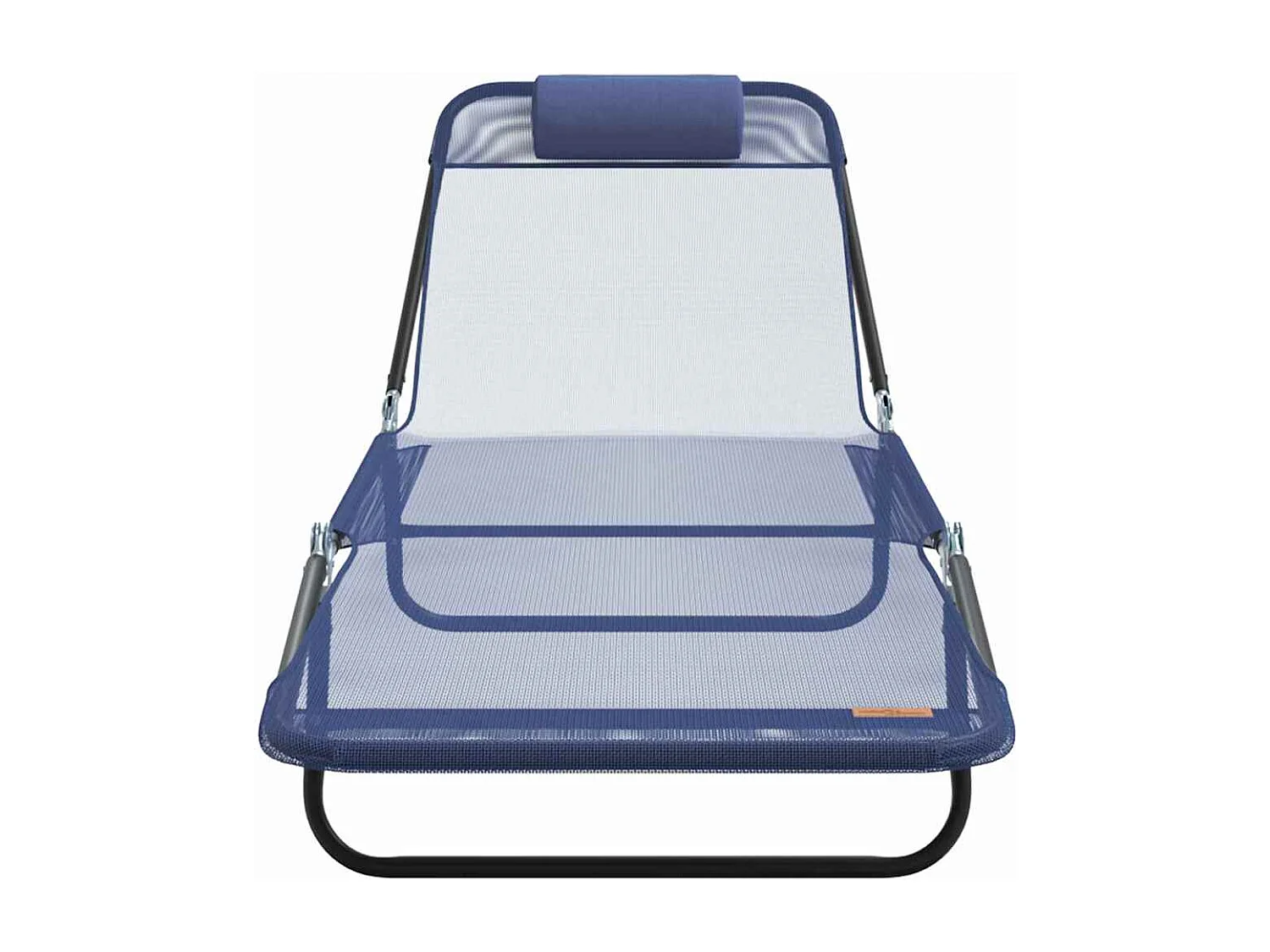 Sedia a sdraio pieghevole con poggiatesta in Textilene blu navy