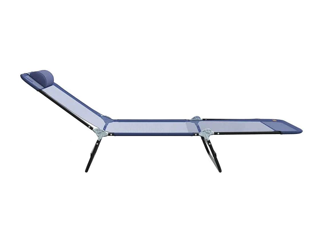 Sedia a sdraio pieghevole con poggiatesta in Textilene blu navy