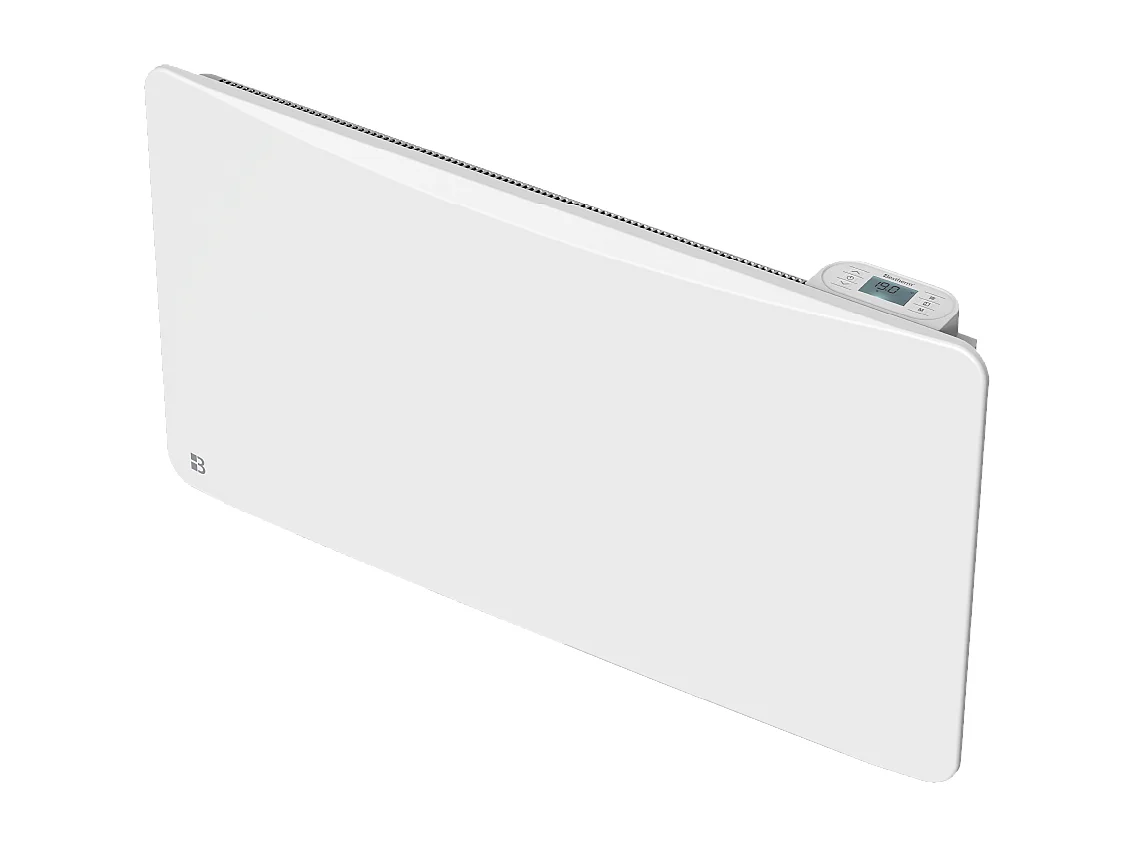 Radiateur électrique fixe à inertie sèche fonte + film avec thermostat interchangeable 1500W Bestherm ALMEA horizontal blanc