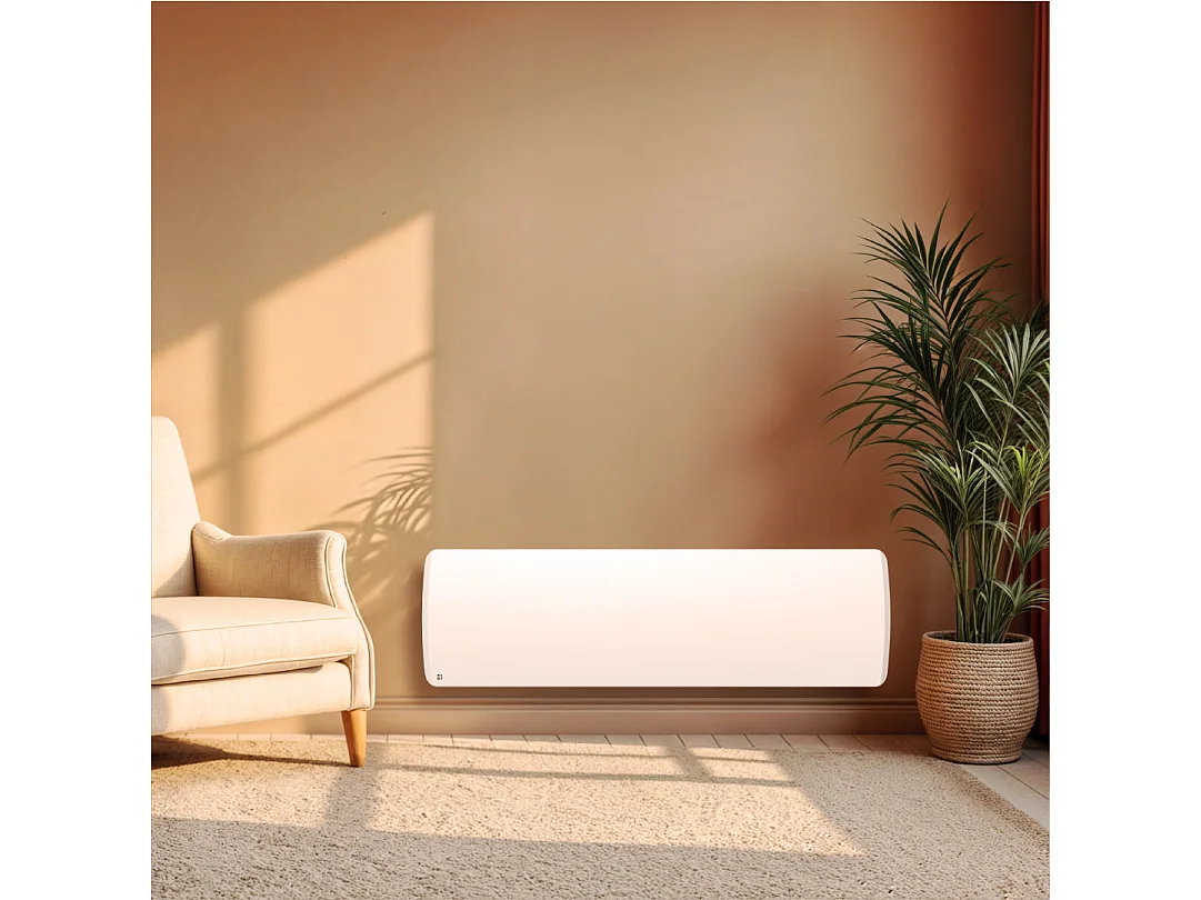 Radiateur électrique fixe à inertie sèche céramique 1500W Bestherm ARIA plinthe blanc