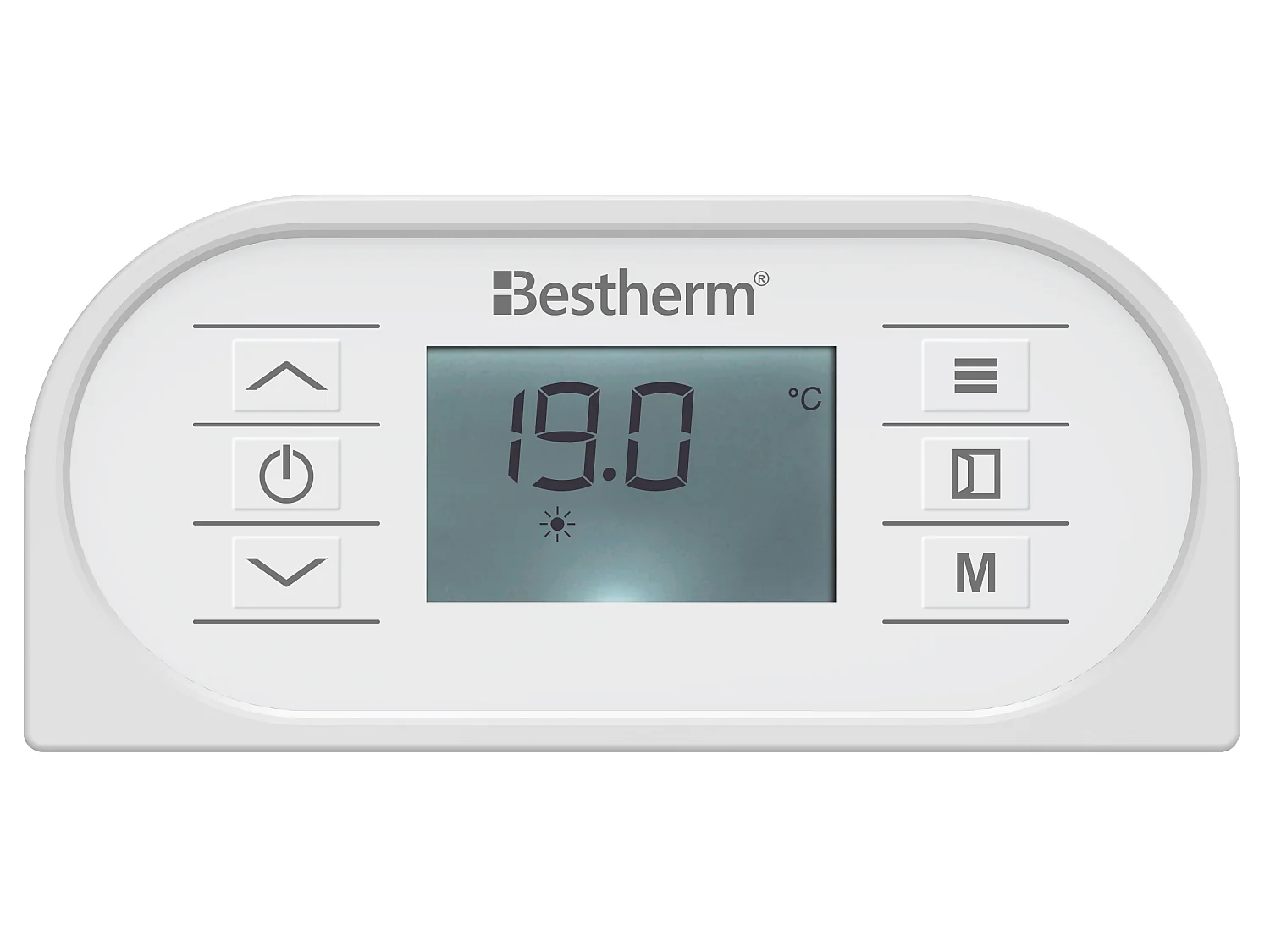 Radiateur électrique fixe à inertie sèche fonte + film avec thermostat interchangeable 2000W Bestherm ALMEA horizontal blanc