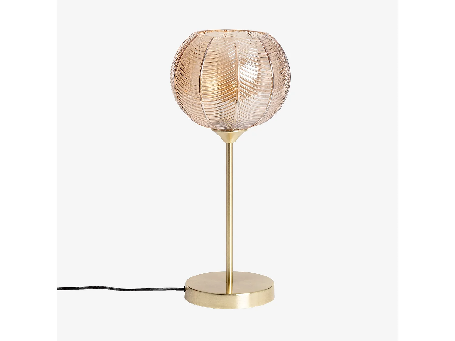 Lampada in metallo e vetro, 20cm, ambre