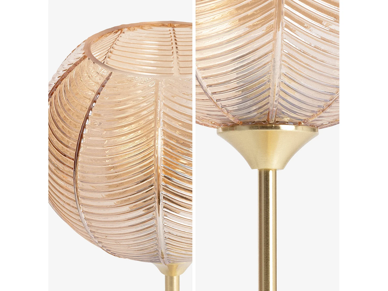 Lampada in metallo e vetro, 20cm, ambre