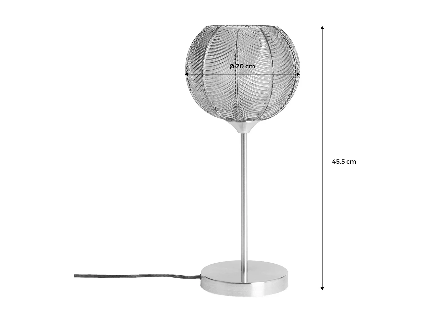 Lampada in metallo e vetro, 20cm, ambre