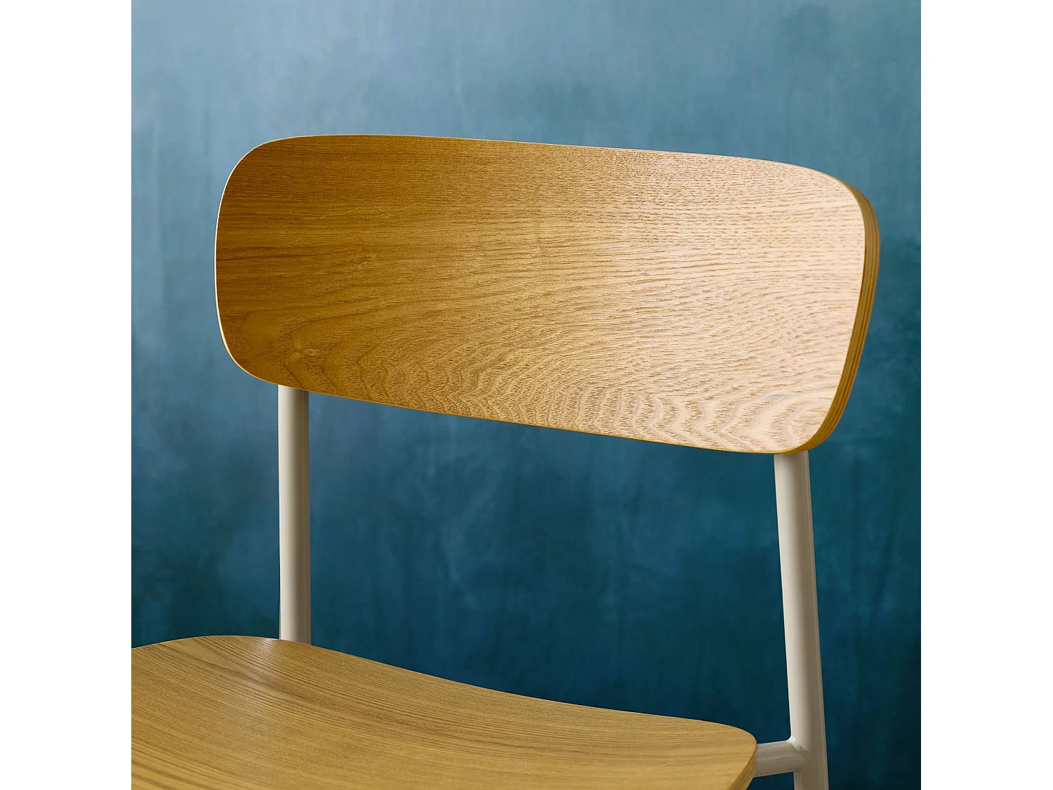 Set di 2 sgabelli da bar vintage metallo e compensato, beige