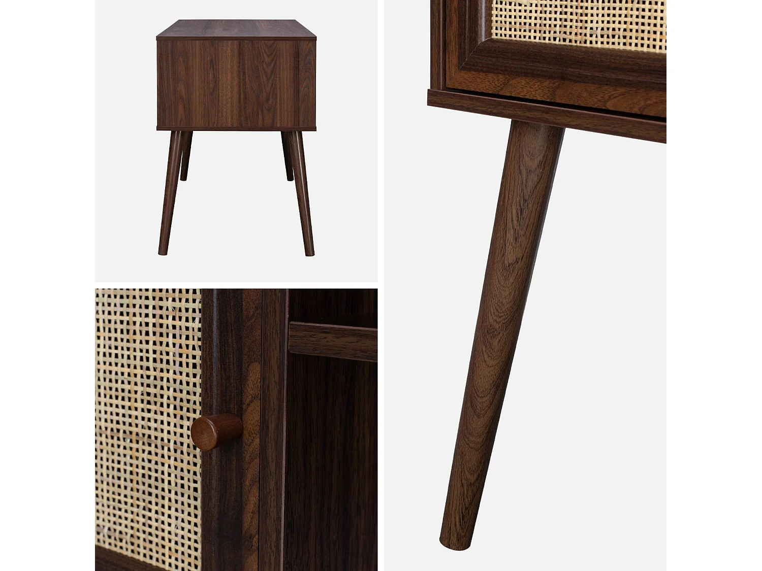 Escritorio decoración madera con 2 puertas madera oscura