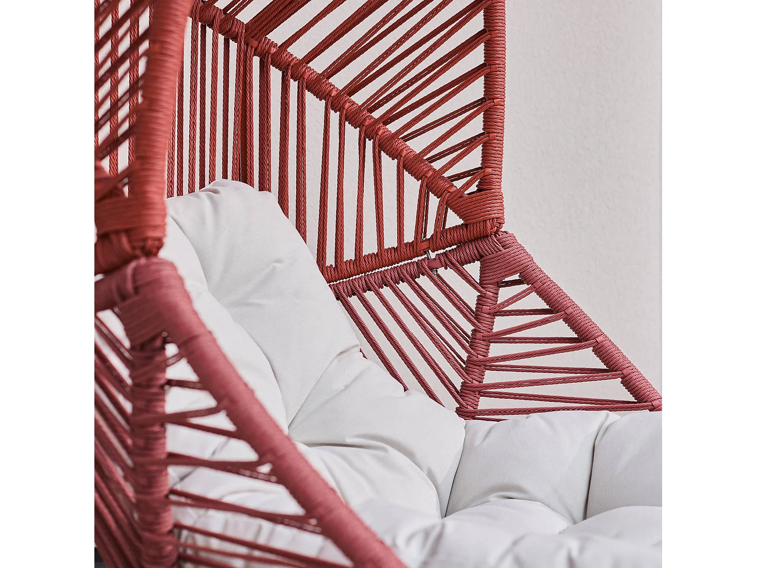 Fauteuil oeuf de jardin acier et résine tressée terracotta - Ovoa