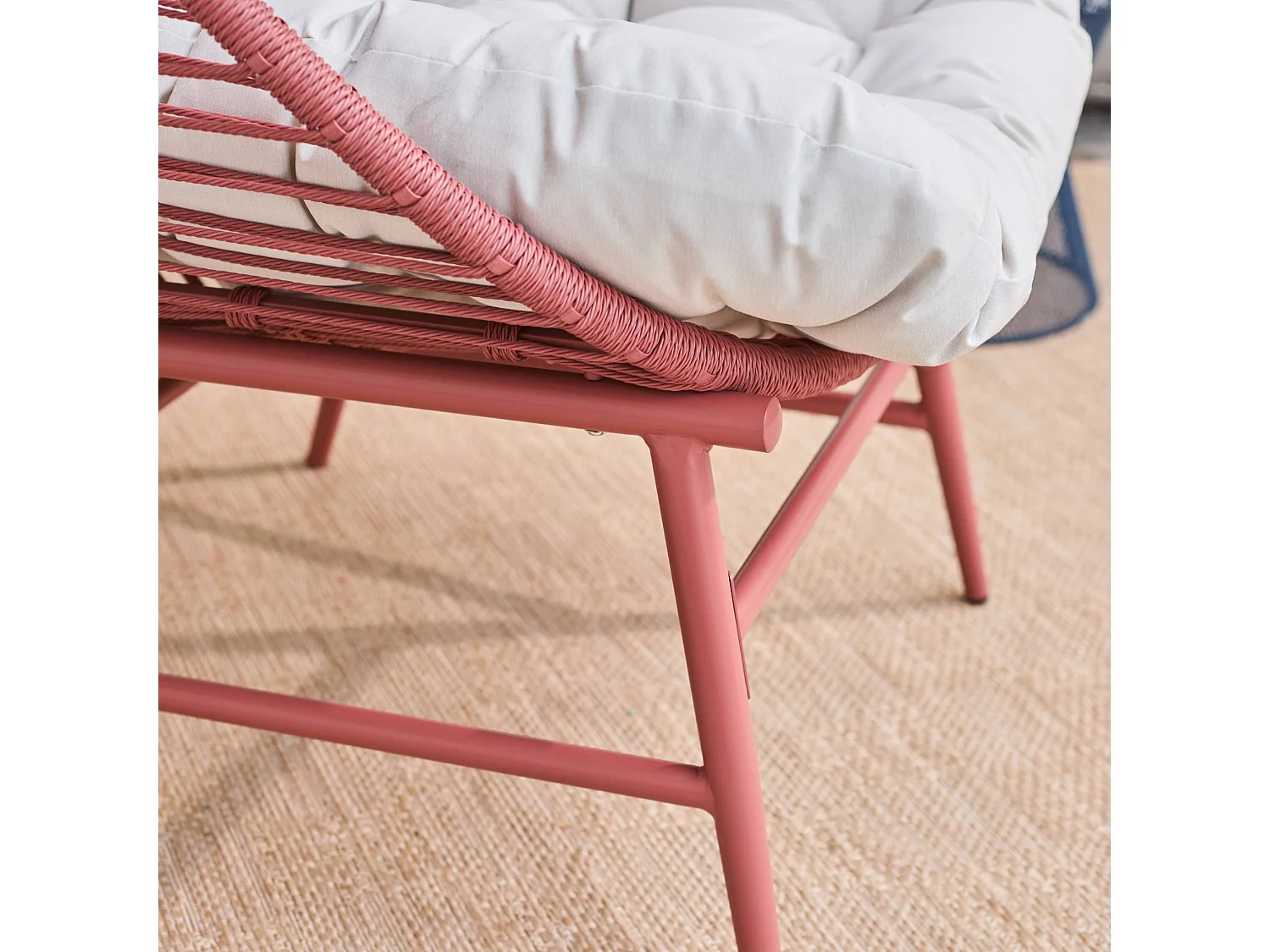 Fauteuil oeuf de jardin acier et résine tressée terracotta - Ovoa