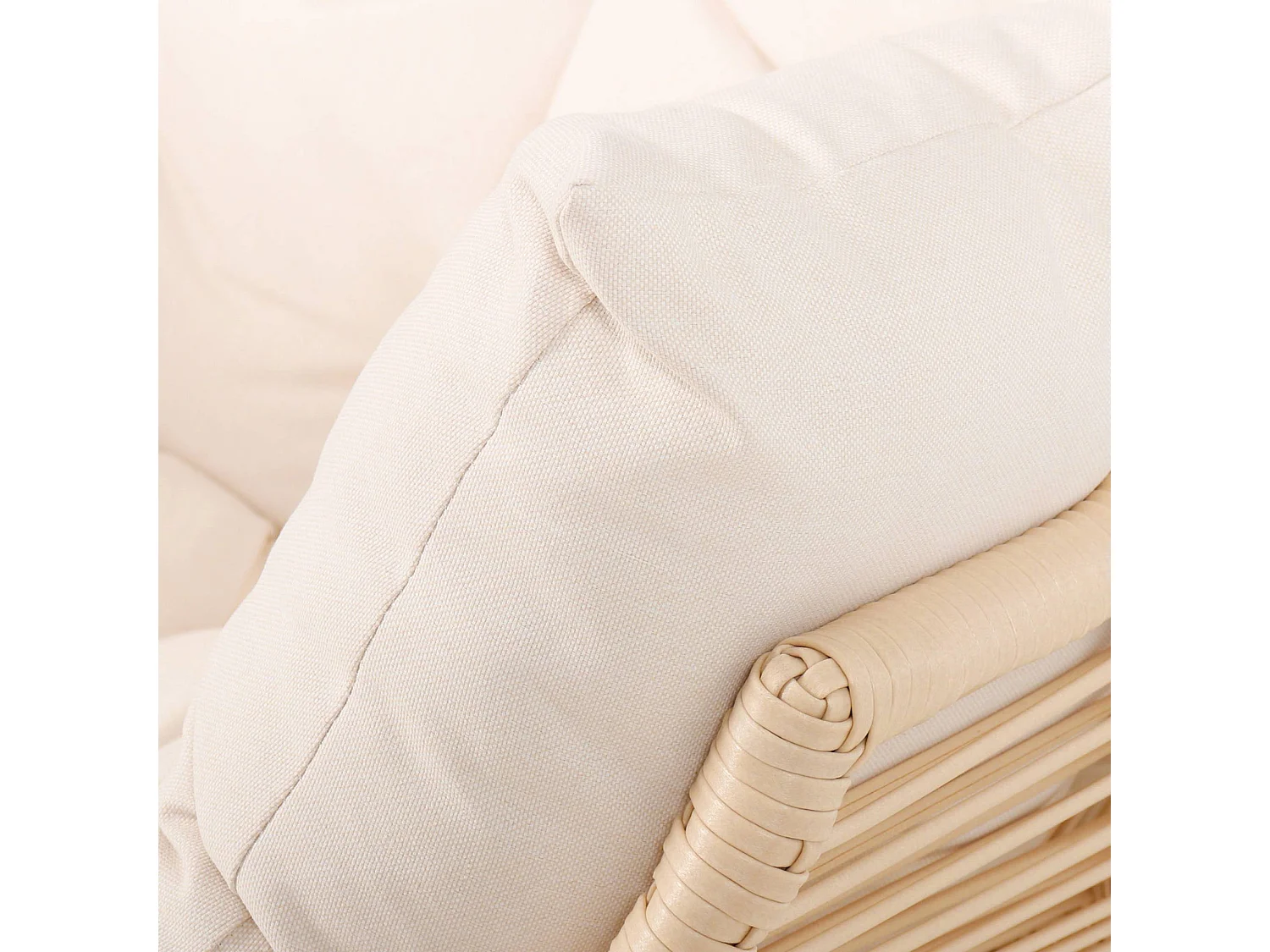 Fauteuil oeuf de jardin acier et résine beige - Salenza