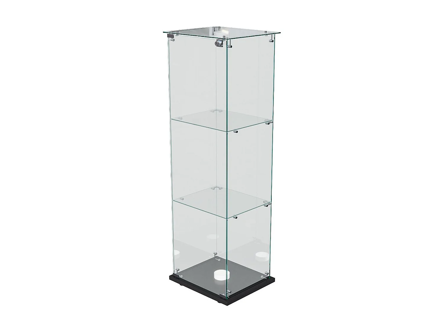 Vitrine en Verre avec LED, Armoir de Vitrine pour Collection Moderne avec 1 Portes et 3 étagères en Verre ESG, pour Le Bar, Le Salon, 123 x 40 x 35 cm, Noir