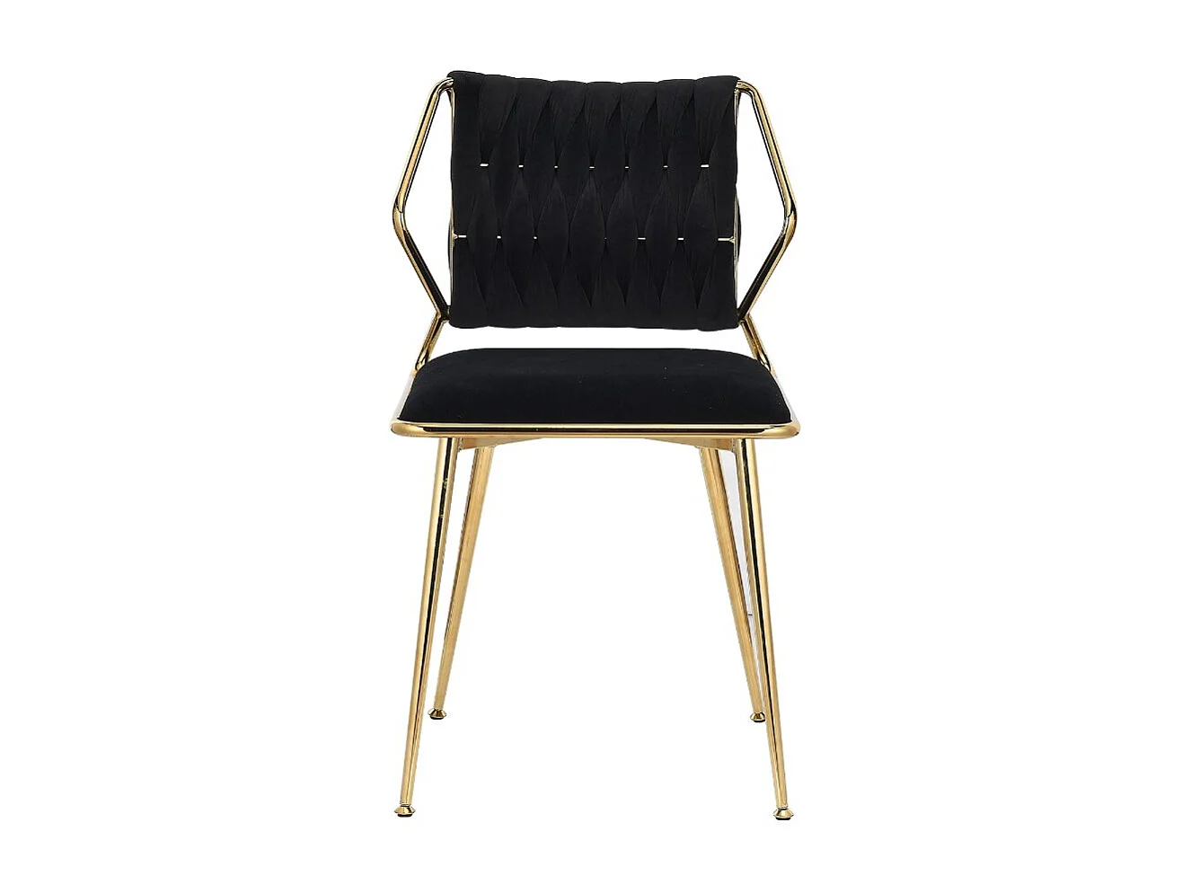 Chaise de salle à manger en velours avec accoudoirs, fauteuil rembourré confortable avec pieds métal doré, chaise moderne pour cuisine salon