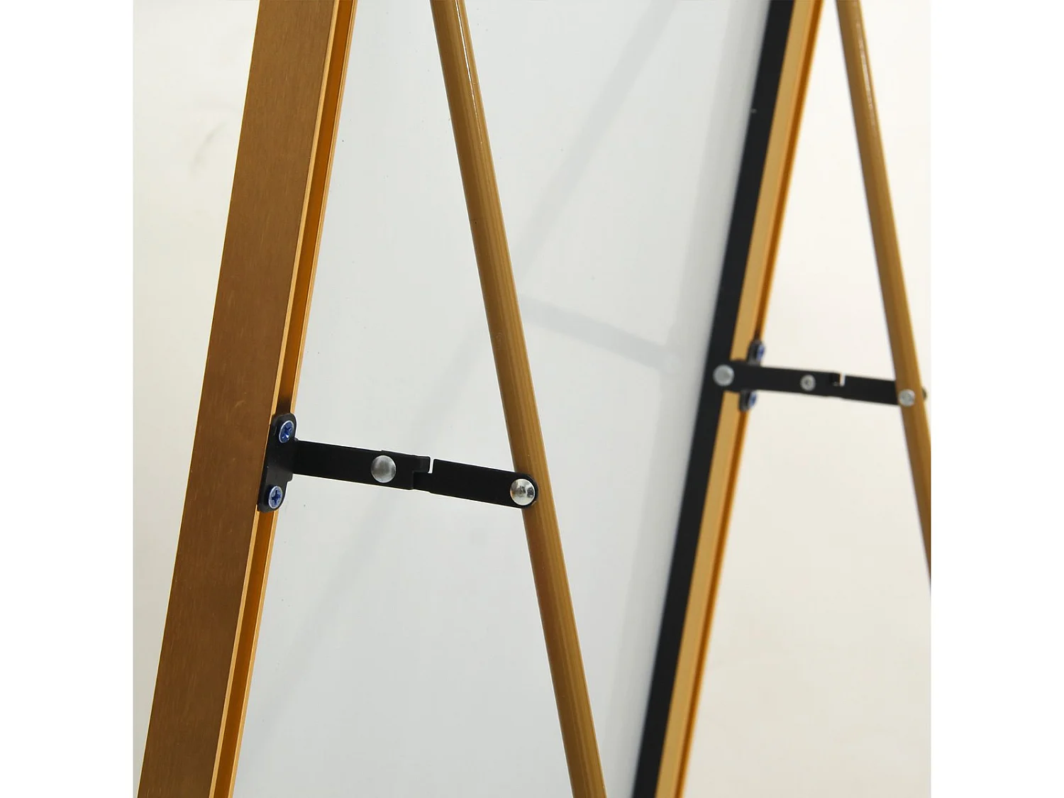 Miroir sur Pied 162x53 cm avec Cadre Aluminium Doré, Grand Miroir Plein Pied Design pour Chambre Dressing