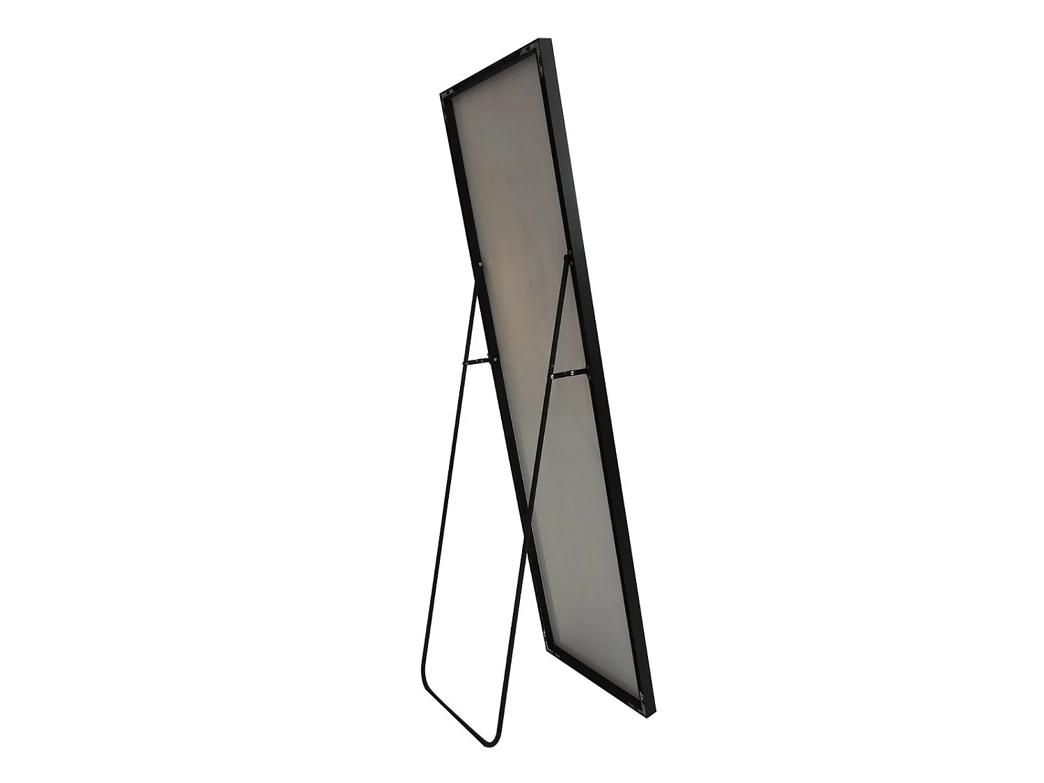Miroir sur Pied 162x53 cm avec Cadre Aluminium Noir, Grand Miroir Plein Pied Design pour Chambre Dressing