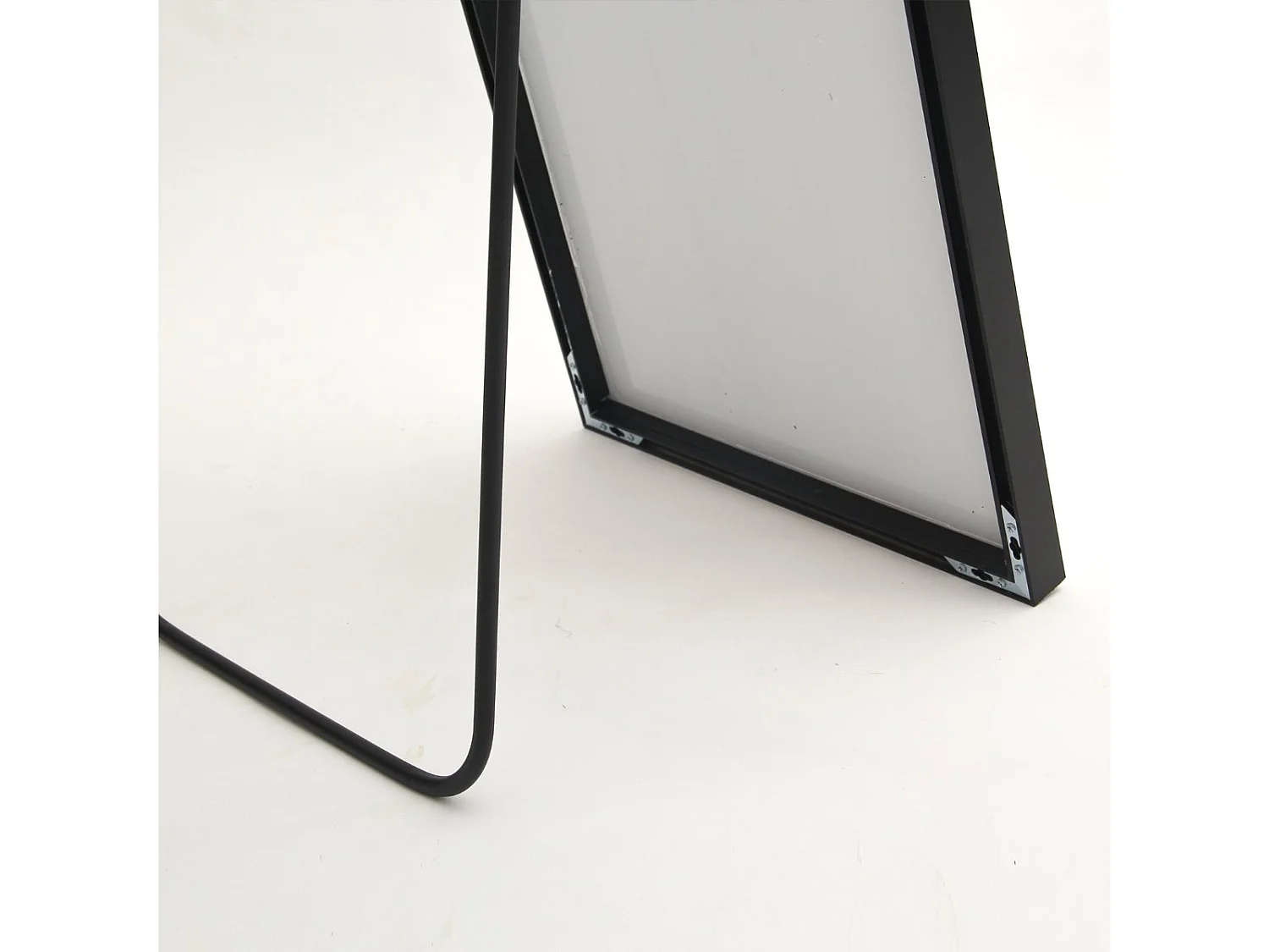 Miroir sur Pied 162x53 cm avec Cadre Aluminium Noir, Grand Miroir Plein Pied Design pour Chambre Dressing